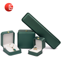 CHEN LU Handmade Dark Green PU Leder Moderne Luxus Mini Schmucks cha tulle Crown Design für Ringe Halsketten Armbänder Geschenk verpackung