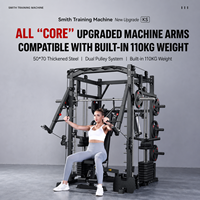 FRS Smith Machine, Appareil d'entraînement multifonctionnel tout-en-un pour la maison, Power Rack, Crossover à câbles, Rack à squats, Double pile de poids
