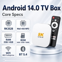 H96 Max M2 Plus RK3528 Android 14 TV Box 4K WiFi 6 BT 5.4 HDR10 Reproductor Multimedia Inteligente Venta al por Mayor OEM ODM