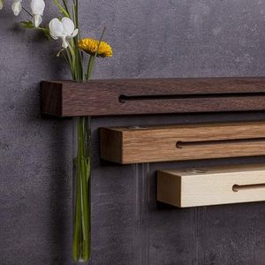 Organisateur de clés <span class=keywords><strong>mural</strong></span> en <span class=keywords><strong>bois</strong></span>, support de rangement, <span class=keywords><strong>porte</strong></span>-clés en <span class=keywords><strong>bois</strong></span> avec vase pour la décoration murale, étagère de rangement murale - Product Image 3