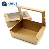 Afhaallocatie voedselcontainers groothandel kraftpapier salade fruit takeaway doos lunchverpakking met venster