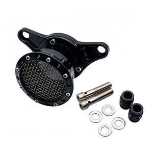 Kit d'admission de filtre à air de style klaxon rétro CNC pour moto Harley XL883 XL1200 1991-2014, nettoyeur d'air noir chromé - Product Image 1