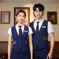 Gilets d'uniforme de travail pour serveurs, pilotes, hôtels, restaurants, bars, cafés, et personnel de restauration en gros