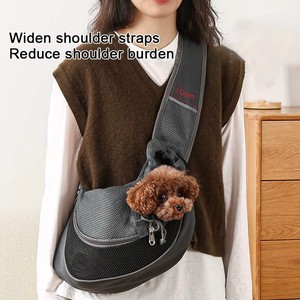 Borsa a Tracolla Reversibile per <span class=keywords><strong>Cani</strong></span> e Gatti di Piccola Taglia - Borsa da Viaggio Traspirante con Gancio di Sicurezza per Collare e Tasca Nascosta - Product Image 3