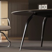 Ensemble table et chaises de conférence ovales modernes et minimalistes, longues et compactes, pour salle de réunion, de négociation et de formation, avec prise de courant intégrée, mobilier de bureau