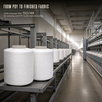 Fil 100% Polyester POY 150/48 Partiellement Orienté Grade AA Certifié Oeko-Tex pour Tricotage, Tissage et Fabrication Textile DTY