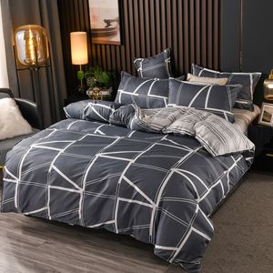4 in 1 kraliçe kral Polyester yatak seti fabrika doğrudan mikrofiber nevresim bütçe esneklik yatak seti 4 adet - Product Image 2