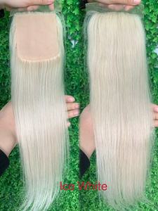 Fermeture de base en soie prête à expédier pour système d'intégration de maille Topper de base en soie de cheveux humains vierges européens pour les femmes maille pour les cheveux - Product Image 2