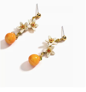 2025 nuova <span class=keywords><strong>collana</strong></span> <span class=keywords><strong>di</strong></span> fiori Gardenia in oro placcato placcato in ottone per donne simpatiche collane con ciondolo arancio agrumi - Product Image 6
