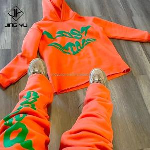 Sweat-shirts à capuche pour hommes de haute qualité, en molleton délavé à l'acide, brodés, taille plus, imprimés en relief, streetwear de créateur, personnalisés - Product Image 3