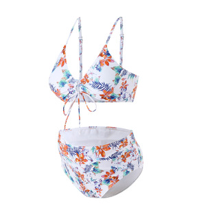 Nuevo Bikini Floral Sexy de Estilo Europeo Americano 2026, Traje de Baño de Dos Piezas Moldeador, Talla Grande para Mujer, Conservador, para Maternidad - Product Image 6