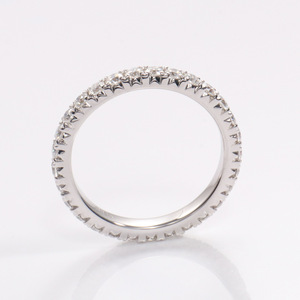 <span class=keywords><strong>Bague</strong></span> de <span class=keywords><strong>mariage</strong></span> en diamant 10K 14K 18K <span class=keywords><strong>or</strong></span> 2mm DEF VS coupe ronde en vrac diamant cultivé demi <span class=keywords><strong>bague</strong></span> d'éternité - Product Image 3