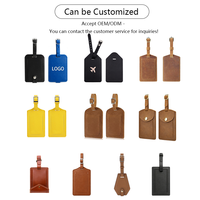 Étiquette de bagage en cuir PU en forme d'ours avec logo personnalisé, étiquette d'identification de bagage mignonne en forme d'animal, sangle réglable, étiquette de nom pour valise