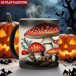 Frosted Black 11oz <b>Ceramic</b> Mug Heat Activated Drinking <b>Cup</b> Indoor Outdoor Use - Product Image 6