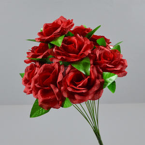 Rose Artificielle Vente en Gros Direct Usine 10 Têtes <span class=keywords><strong>de</strong></span> Roses Bouquets pour Mariage Fête Décoration Maison Fleurs - Product Image 3