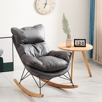 Chaise berçante moderne de dossier en bois Offre Spéciale de tissu pour le salon