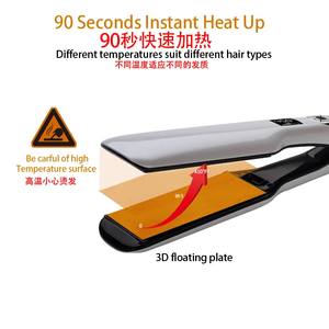 12 niveaux de chauffage peuvent pivoter pendant <span class=keywords><strong>90</strong></span> secondes zone de chauffage rapide Écran LCD Fer à lisser électrique professionnel sec et humide - Product Image 6