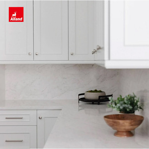 Ensemble complet d'armoires de cuisine certifiées ISO9001 Alland <span class=keywords><strong>avec</strong></span> étagère à vin personnalisée bicolore style Shaker et îlot <span class=keywords><strong>central</strong></span> - Product Image 5