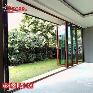 Portes coulissantes pliantes en accordéon insonorisées en aluminium avec vitrage extérieur pour balcon, patio, véranda - Product Image 1