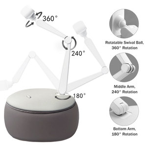 ที่ยึดแท็บเล็ตพีซีโทรศัพท์แบบปรับได้,ที่ยึดแท็บเล็ต Android หมุนได้360โทรศัพท์มือถือและที่วางแท็บเล็ตสำหรับ Bed <span class=keywords><strong>Xgear</strong></span> - Product Image 3