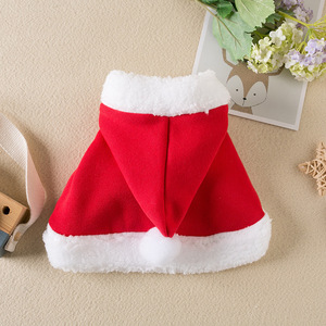 Cape de Noël pour animaux de compagnie avec cornes de renne, costume d'hiver chaud pour chats et chiens - Product Image 4