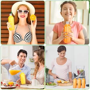 Bouteilles de jus en plastique PET de 250 ml, 350 ml, 400 ml, 500 ml, carrées, avec bouchon à vis anti-effraction, emballage de boissons - Product Image 5