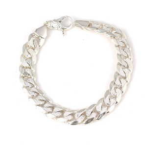 Women's Romantic NUSRET 10mm Sterling Silver Chain Bracelet with Natural Stone Handmade Turkish Jewelry - Product Image 1