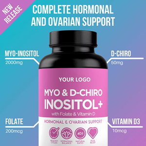 Myo-inositol & d-chiro Inositol kapsul untuk kesehatan reproduksi wanita keseimbangan Hormonal & dukungan ovulasi - Product Image 3