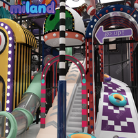 Nouvelles installations de parc d'attractions, équipement de terrain de jeu intérieur avec toboggan pour enfants