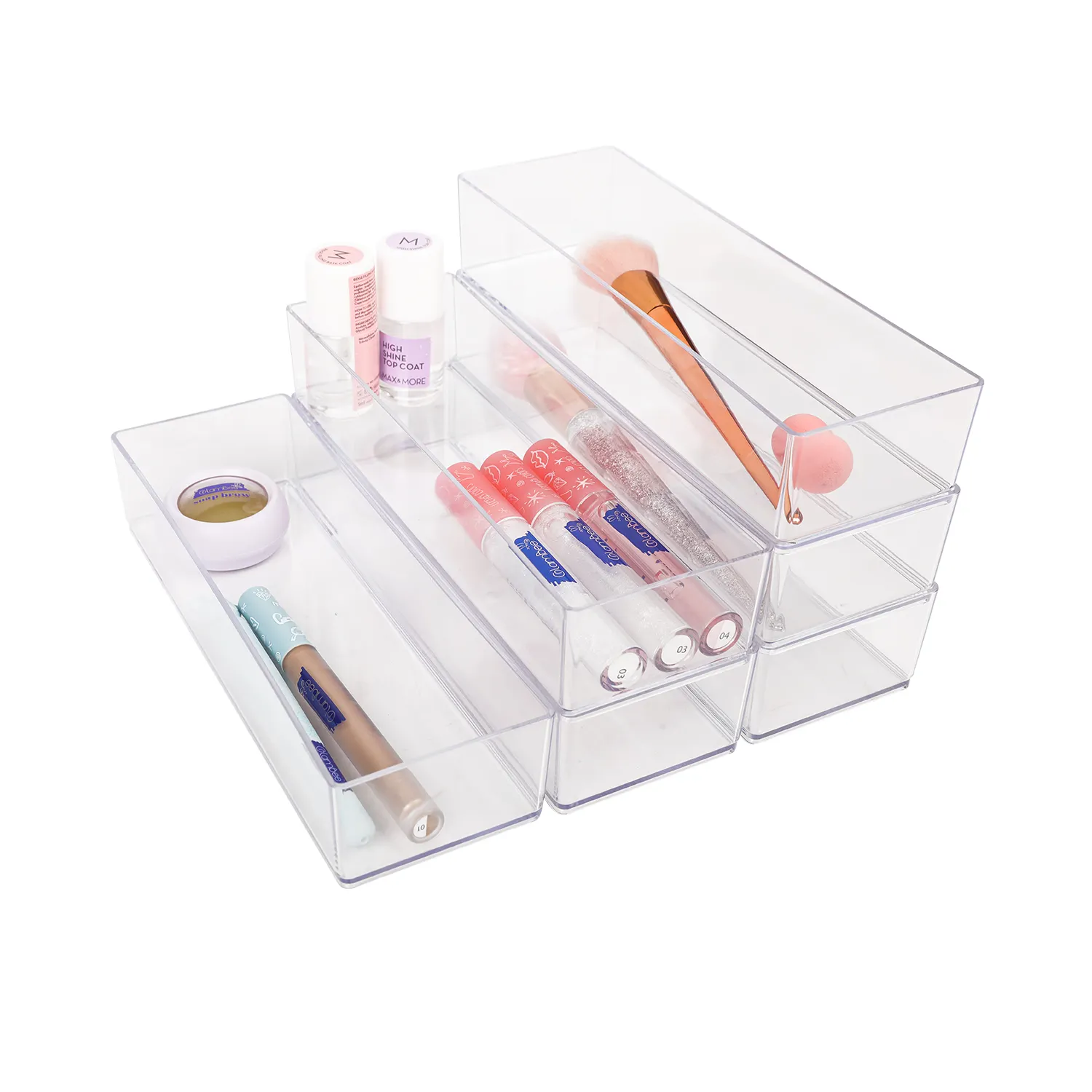 16 Stück Clear Drawer Organizer Kunststoff Schreibtisch Tablett für Make-up Küchen utensilien Schmuck und Gadgets