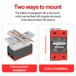 Rơle trạng thái rắn ZTS-80 với tản nhiệt tích hợp-Điều khiển 24V <span class=keywords><strong>DC</strong></span>/220V AC, mô-đun gắn thẻ đường ray - Product Image 6