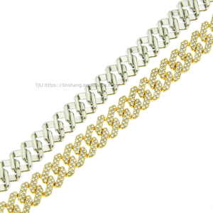 Hip-hop Trendy Men's Style Diamond-encrusted <b>Bracelet</b>, Men's Cool Colored Cuban Chain <b>Bracelet</b>, <b>Bracelet</b>, Jewelry. Tanjing - Product Image 5