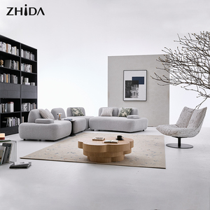Ensemble de canapés d'angle modulaires en tissu avec coussins confortables, mobilier de salon moderne - Product Image 1