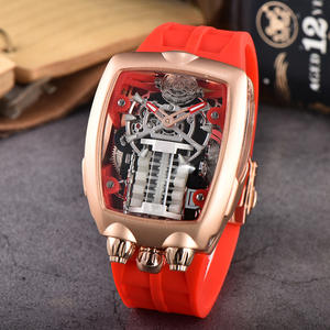 Jam Tangan Pria Mewah dengan Casing Skeleton dari Baja Tahan Karat dan Tali Silikon, Mesin Otomatis Jepang, Dekorasi Mesin Jam - Product Image 2