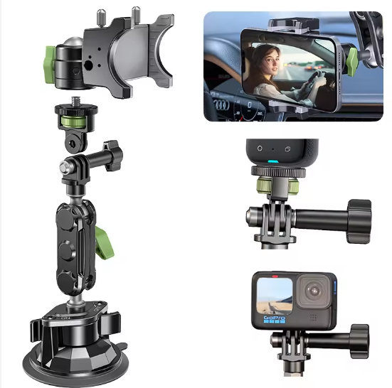 UNIVERSAL SPORTS CAMERA PHONE SUCTION CUP CAR HOLDER for SELF DRIVING and LIVE STREAMING
