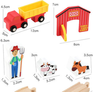 Jeux à jouer <span class=keywords><strong>Train</strong></span> <span class=keywords><strong>en</strong></span> <span class=keywords><strong>bois</strong></span> Farm Track Toys Educational DIY Toy Set For Kids 22pcs Railway Set - Product Image 5