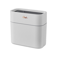 Cubo de basura cilíndrico de PP para inodoro, cubo sanitario estrecho con tapa, cubo de residuos de alta calidad para inodoro, para sala de estar y cocina