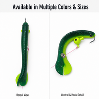 Leurre souple pré-monté en forme de ver avec tête de jig et queue éventail pour la pêche en eau salée au brochet et au bar, vente en gros, approvisionnement OEM