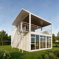 Maison conteneur pliable préfabriquée modulaire FLKT à déploiement rapide en 10 minutes, type villa