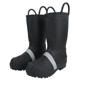 18Kvブラックカラー超高品質ヘビーデューティーNFPA 1971認定ゴム耐火ブーツ - Product Image 1