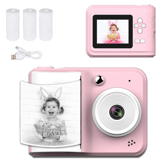Small Portable Children Digital Camera with Thermal Printer Mini Cute Instant Photo Printer Kids Camera