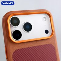 VAWI L159 Dragon Armor Series Étui de téléphone en cuir quadrillé de luxe de haute qualité pour iPhone 12~17 Pro Max pour Samsung 22~25
