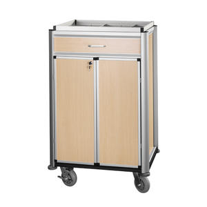 Chariot de ménage en aluminium pour <span class=keywords><strong>chambre</strong></span> d'hôtes avec portes, chariot de nettoyage d'hôtel - Product Image 6