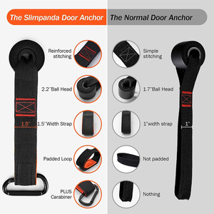 Yidaco Sangle d'ancrage de porte avec mousqueton et corde de tension, accessoire multifonctionnel pour entraînement de fitness en salle de sport - Product Image 3