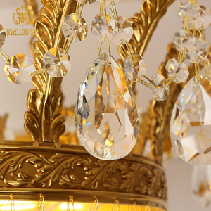 Lustre de plafond de luxe pour hall d'hôtel, design <span class=keywords><strong>baroque</strong></span> français en laiton européen, par Jewellerytop - Product Image 5