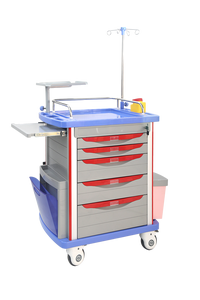 Chariot médical d'urgence en acier inoxydable au design moderne, mobilier hospitalier, chariot mobile, <span class=keywords><strong>table</strong></span> mobile pour les urgences - Product Image 4