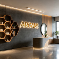 Enseigne en acrylique rétroéclairée 3D pour salon de beauté et logo mural de parc, étanche IP65, utilisation extérieure/intérieure