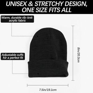100 pièces de chapeaux tricotés personnalisés brodés, bonnets d'hiver pour hommes - Product Image 2