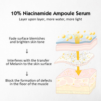 28 flacons de sérum ampoule à la nicotinamide 10% vitamine C B3 éclaircissant pour peaux sèches, soin hydratant du visage, OEM, étiquette privée
