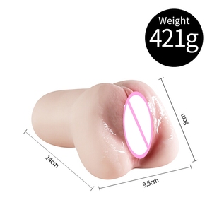 แป้งบูดัวร์สำหรับผู้หญิง สีดำและสีขาว สไตล์หยิน แบบสะโพกกลับด้าน ทรงใหญ่ ของเล่นรูปทรงก้นและจิ๋ม - Product Image 6